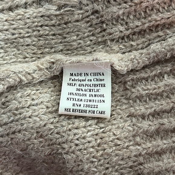 New In Rose Crochet Button Cabled Soft Beige Cardigan - Picture 11 of 11